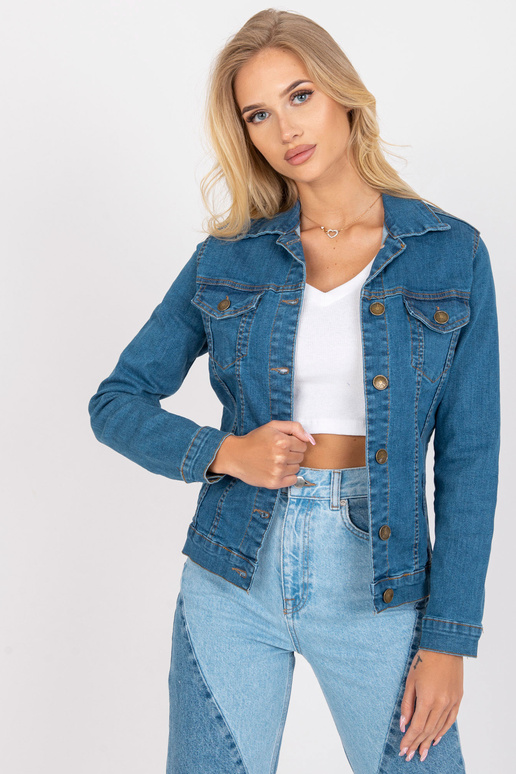 Mėlyna džinsinė striukė ilgomis...