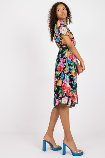 Juoda gėlėmis marginta midi...