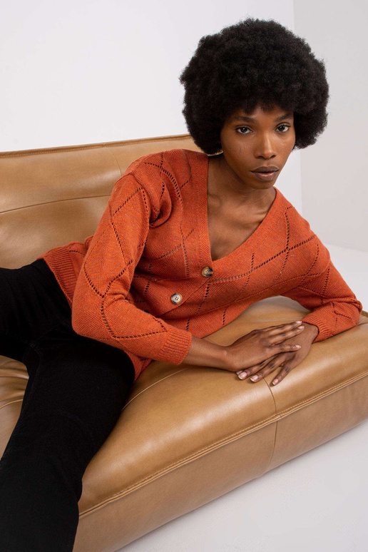 Tamsiai oranžinis megztinis su...