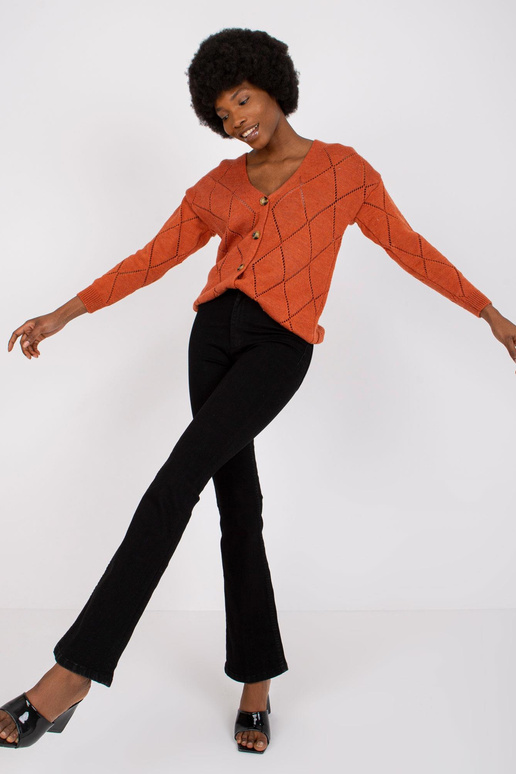 Tamsiai oranžinis megztinis su...