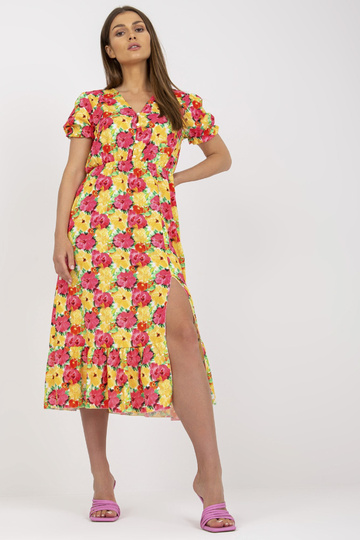 Geltona midi suknelė su...