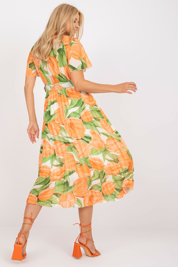 Oranžinė-žalia klostuota...