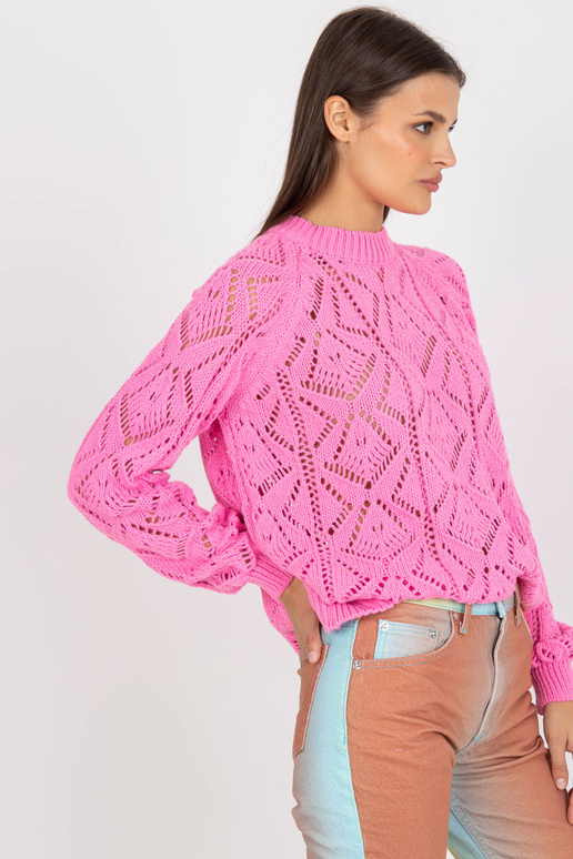 Rožinis ažūrinis megztinis klasikinis...
