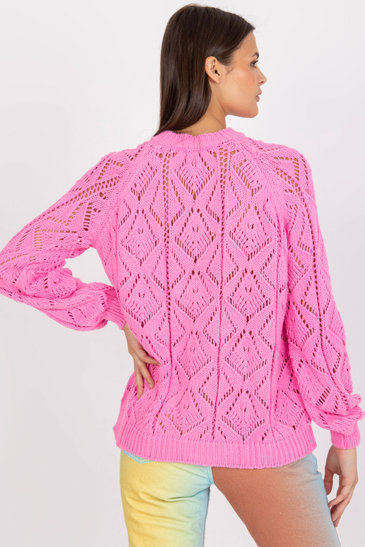 Rožinis ažūrinis megztinis klasikinis...