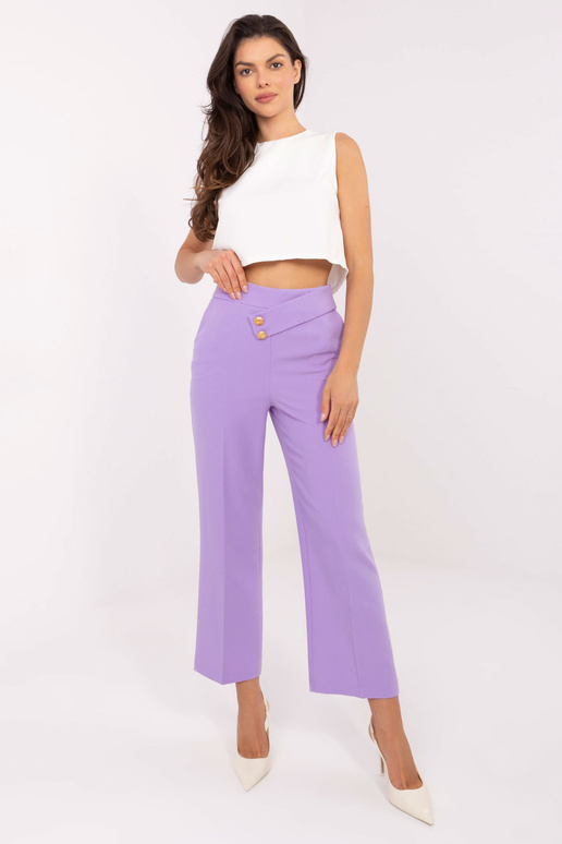 Violetinės plačios audinio kelnės RUE...