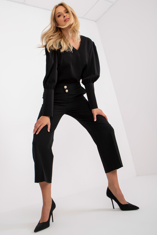 Juodos audinio kelnės 7/8 RUE PARIS Juodos audinio kelnės 7/8 RUE PARIS