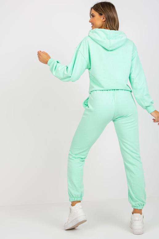 Mėtų megztinių komplektas su gobtuvu Mėtų megztinių komplektas su gobtuvu