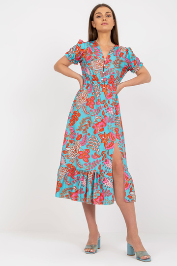 Mėlyna midi suknelė su...