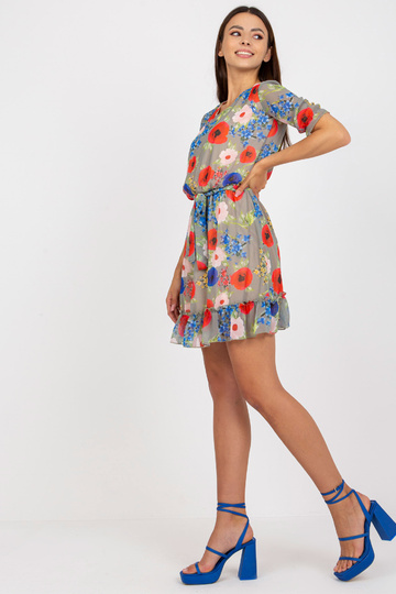 Khaki spalvos gėlėta mini... 2