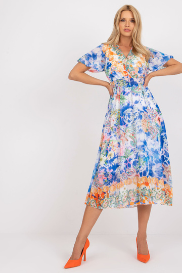 Mėlyna midi suknelė su...