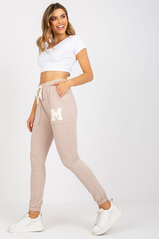 Smėlio spalvos medvilninės sportinės...