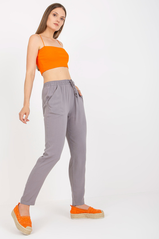 Pilkos tiesaus audinio kelnės...