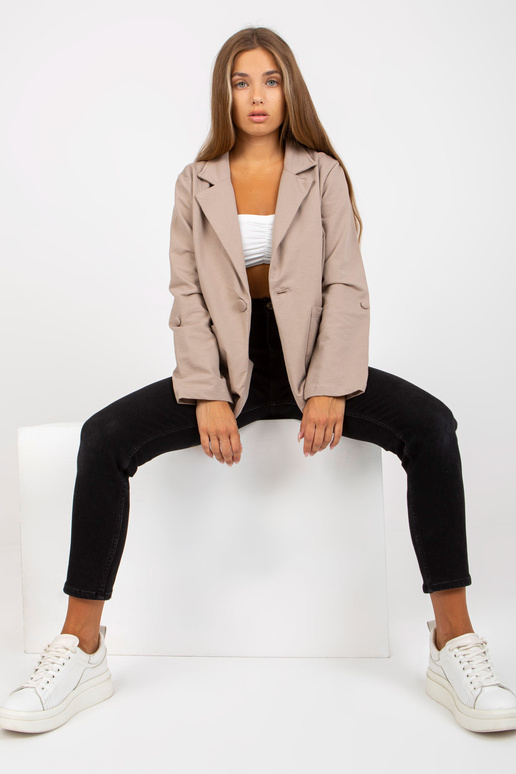 Tamsiai smėlio spalvos megztinis su...