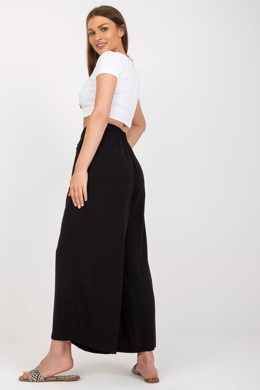 Juodos plataus audinio kelnės su...