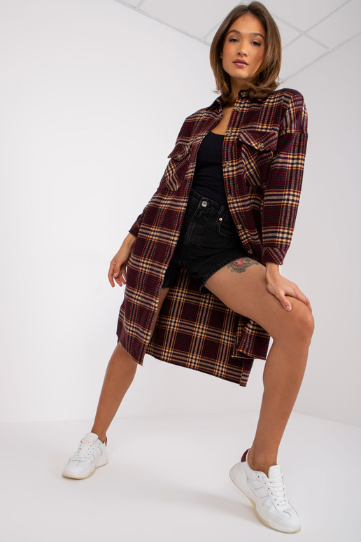 Bordo geltoni oversized ilgi...