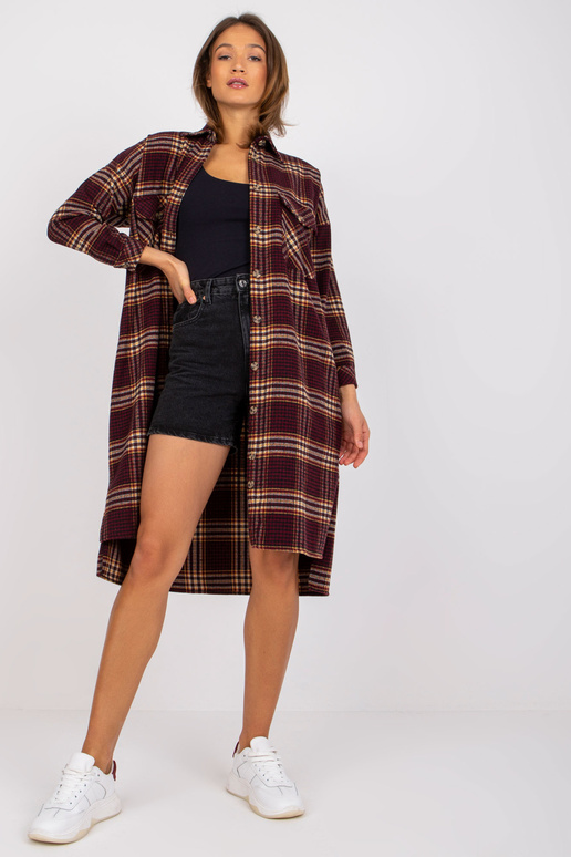 Bordo geltoni oversized ilgi...