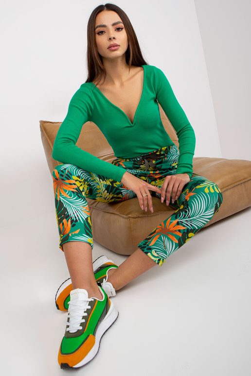 Žalios spalvos sportinės kelnės su...