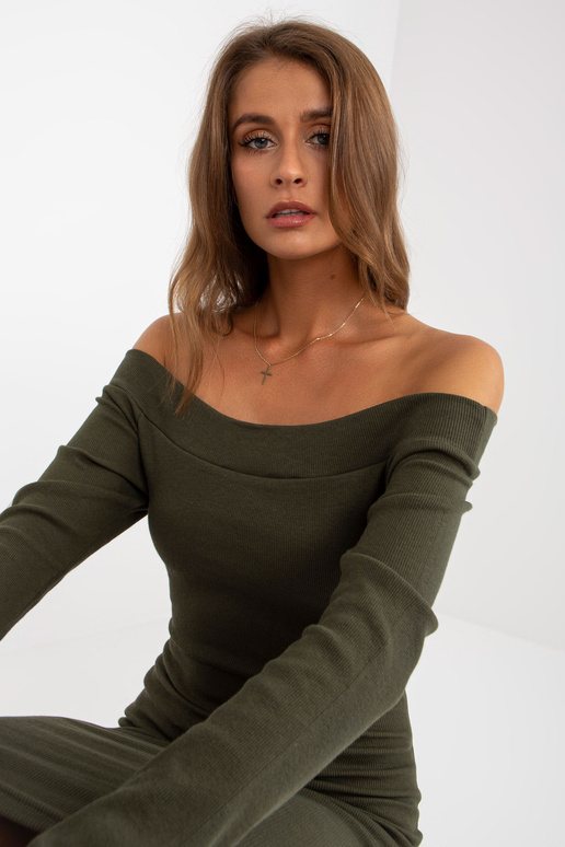 Khaki Fit Basic dryžuota suknelė su... Khaki Fit Basic dryžuota suknelė su...