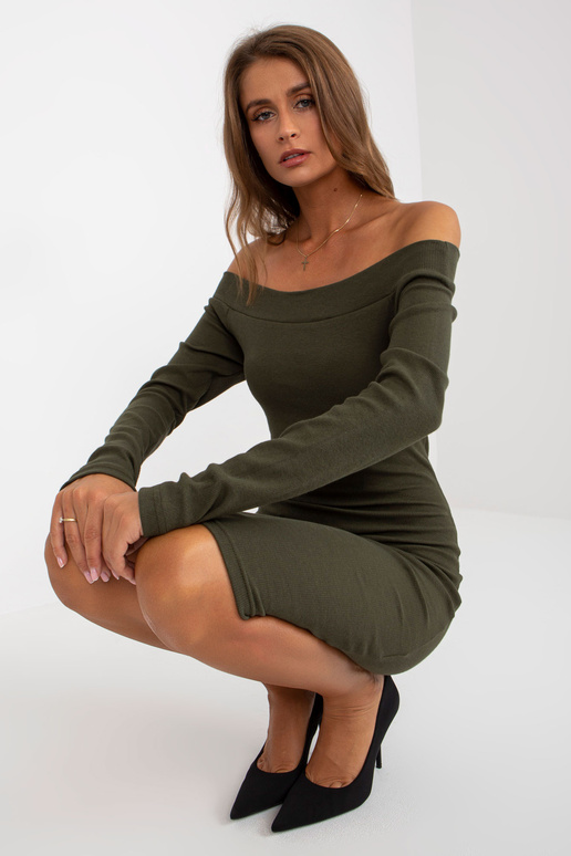 Khaki Fit Basic dryžuota suknelė su... Khaki Fit Basic dryžuota suknelė su...