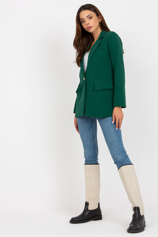 Tamsiai žalia elegantiška striukė iš... Tamsiai žalia elegantiška striukė iš...