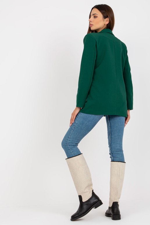 Tamsiai žalia elegantiška striukė iš... Tamsiai žalia elegantiška striukė iš...