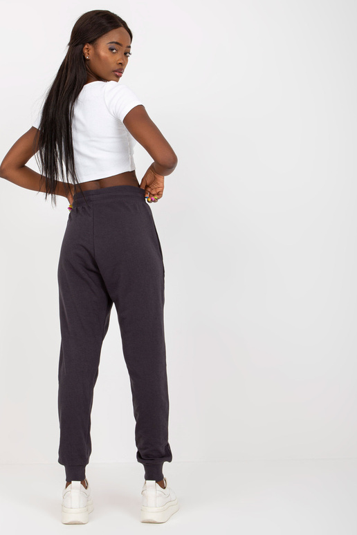 Grafitinės sportinės kelnės aukštu...