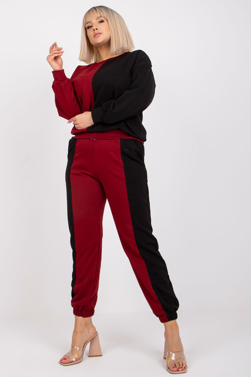 Burgundy Black Plus Size džemperio...