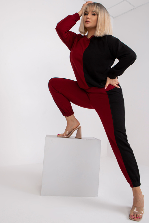 Burgundy Black Plus Size džemperio...