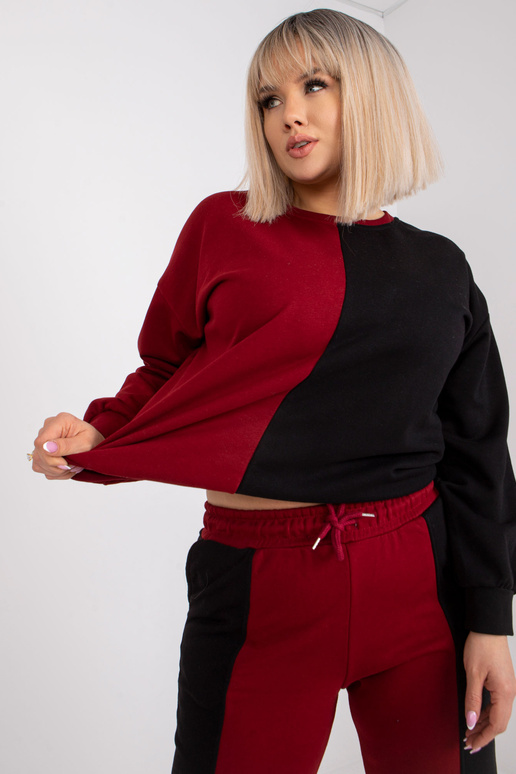 Burgundy Black Plus Size džemperio...