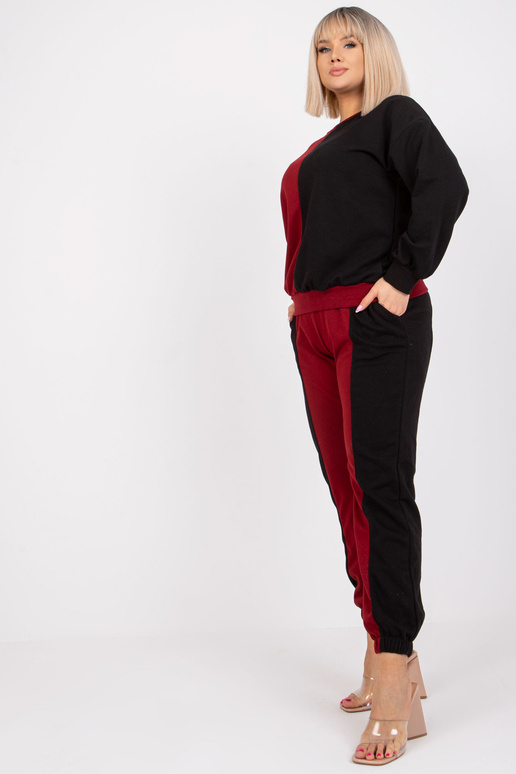 Burgundy Black Plus Size džemperio...