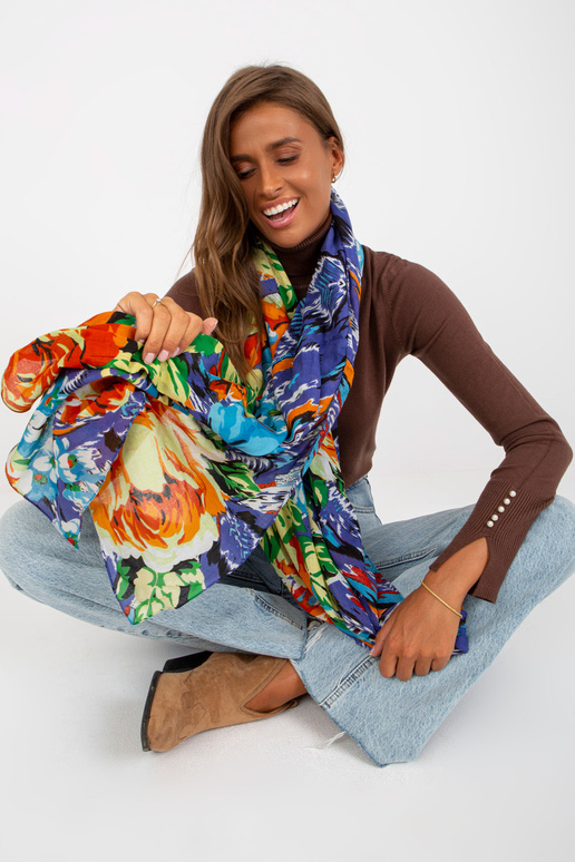 Mėlyna ir oranžinė skara su...