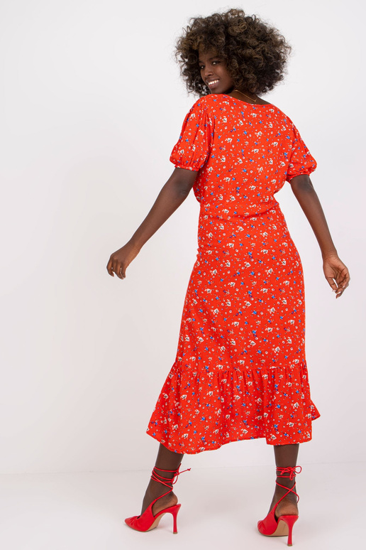 Raudona midi suknelė moterims su... Raudona midi suknelė moterims su...