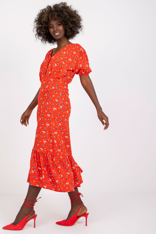 Raudona midi suknelė moterims su... Raudona midi suknelė moterims su...