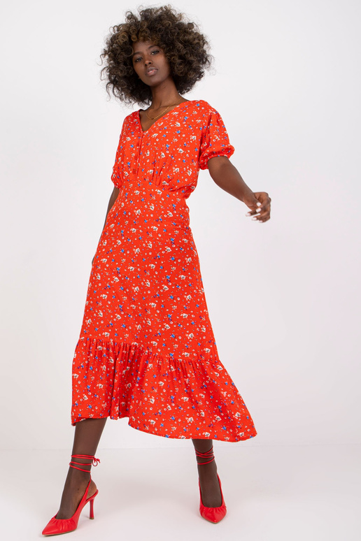 Raudona midi suknelė moterims su... Raudona midi suknelė moterims su...