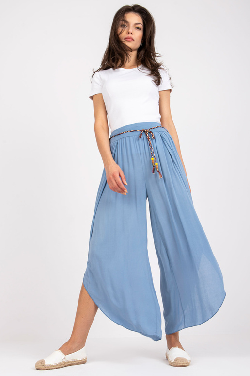 Mėlynos plačios kelnės su aukštu...