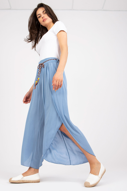 Mėlynos plačios kelnės su aukštu...