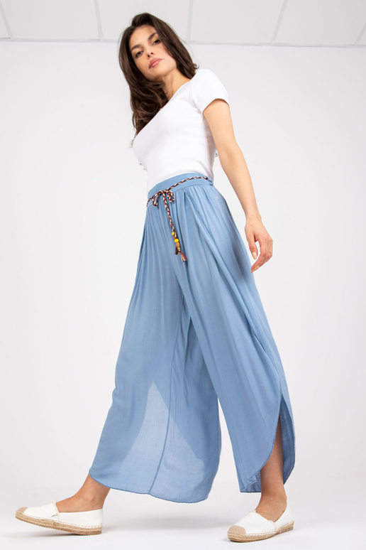 Mėlynos plačios kelnės su aukštu...