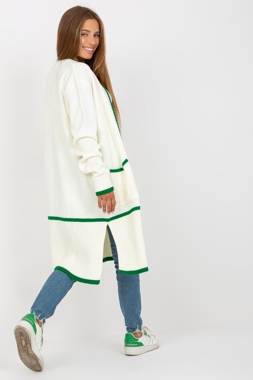 Ecru-žalias laisvas megztinis su...