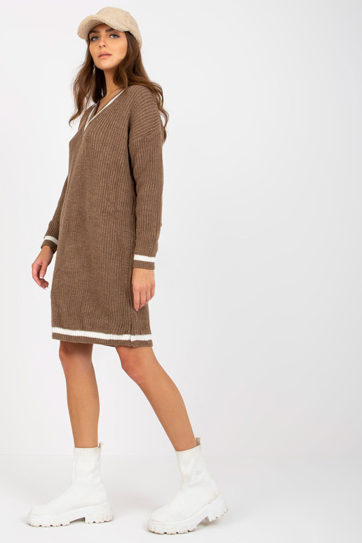 Ruda megzta suknelė su V kaklu RUE PARIS