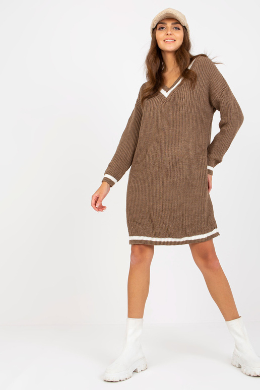 Ruda megzta suknelė su V kaklu RUE PARIS