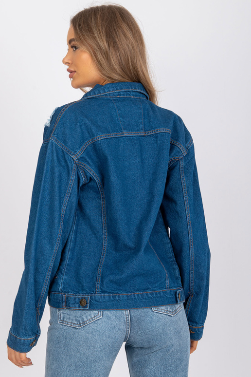 Mėlyna džinsinė striukė su skylutėmis...