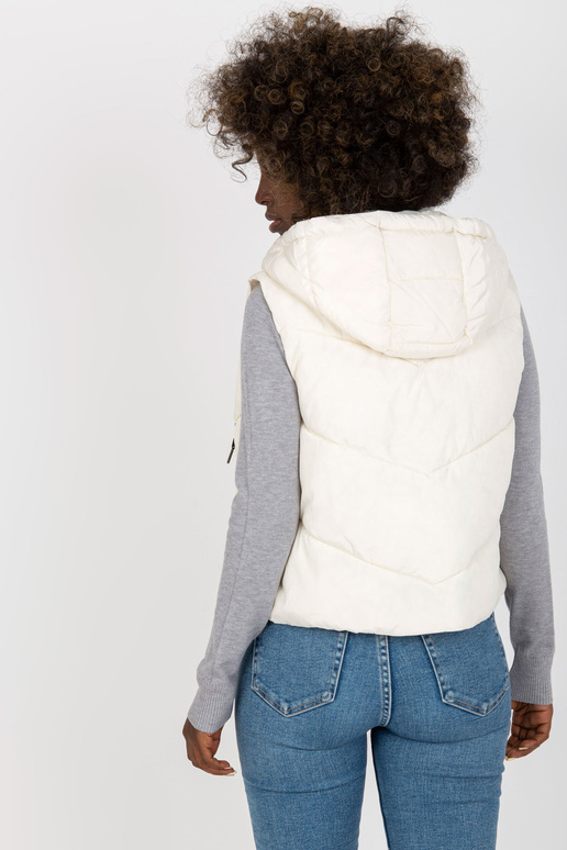 Ecru trumpa dygsniuota liemenė su...