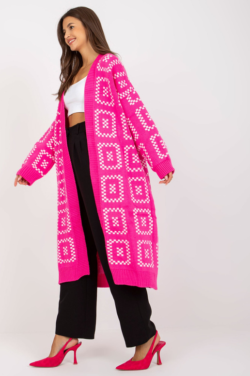 Fluo rožinis laisvas kardiganas RUE...