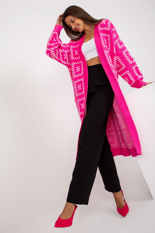 Fluo rožinis laisvas kardiganas RUE...