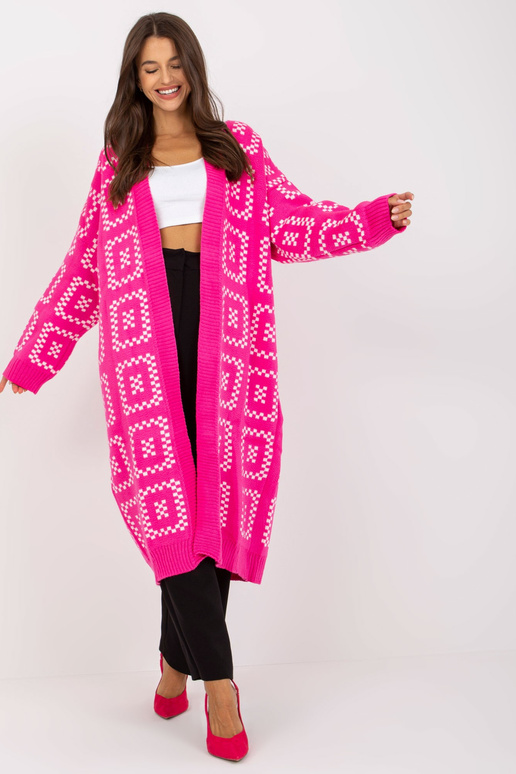Fluo rožinis laisvas kardiganas RUE...