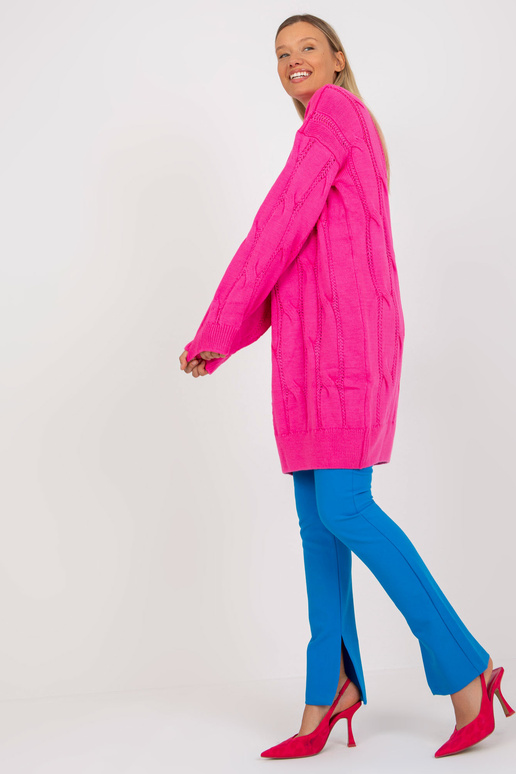 Fluo rožinė mini suknelė su stačia...