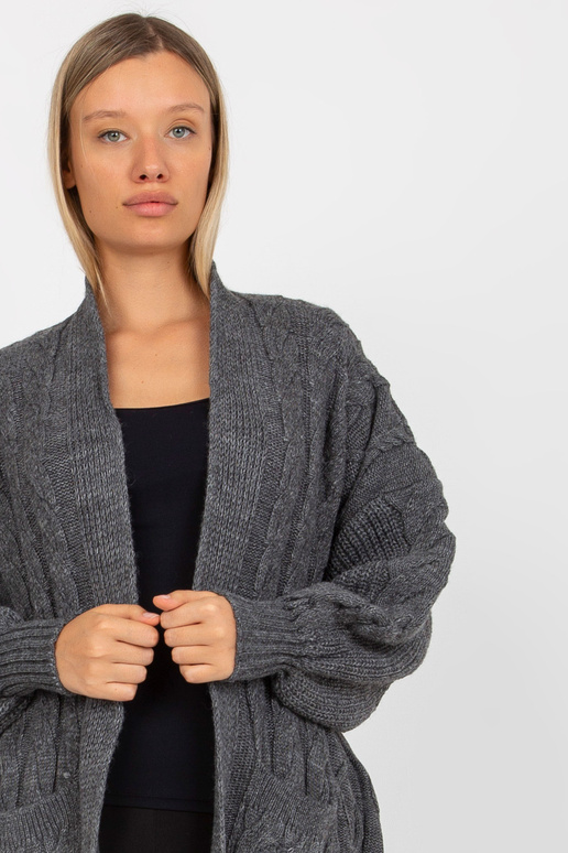 Tamsiai pilkas maksi megztinis su...