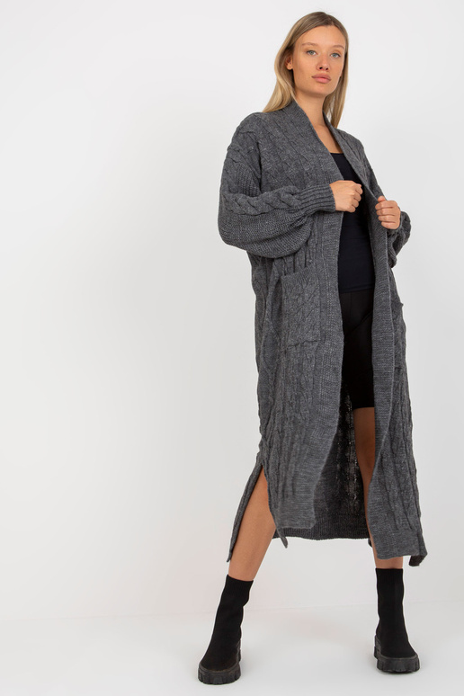 Tamsiai pilkas maksi megztinis su...