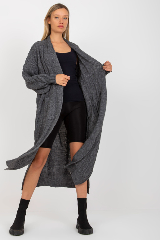 Tamsiai pilkas maksi megztinis su...