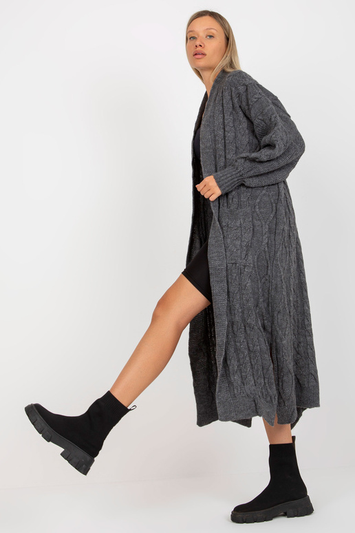 Tamsiai pilkas maksi megztinis su...